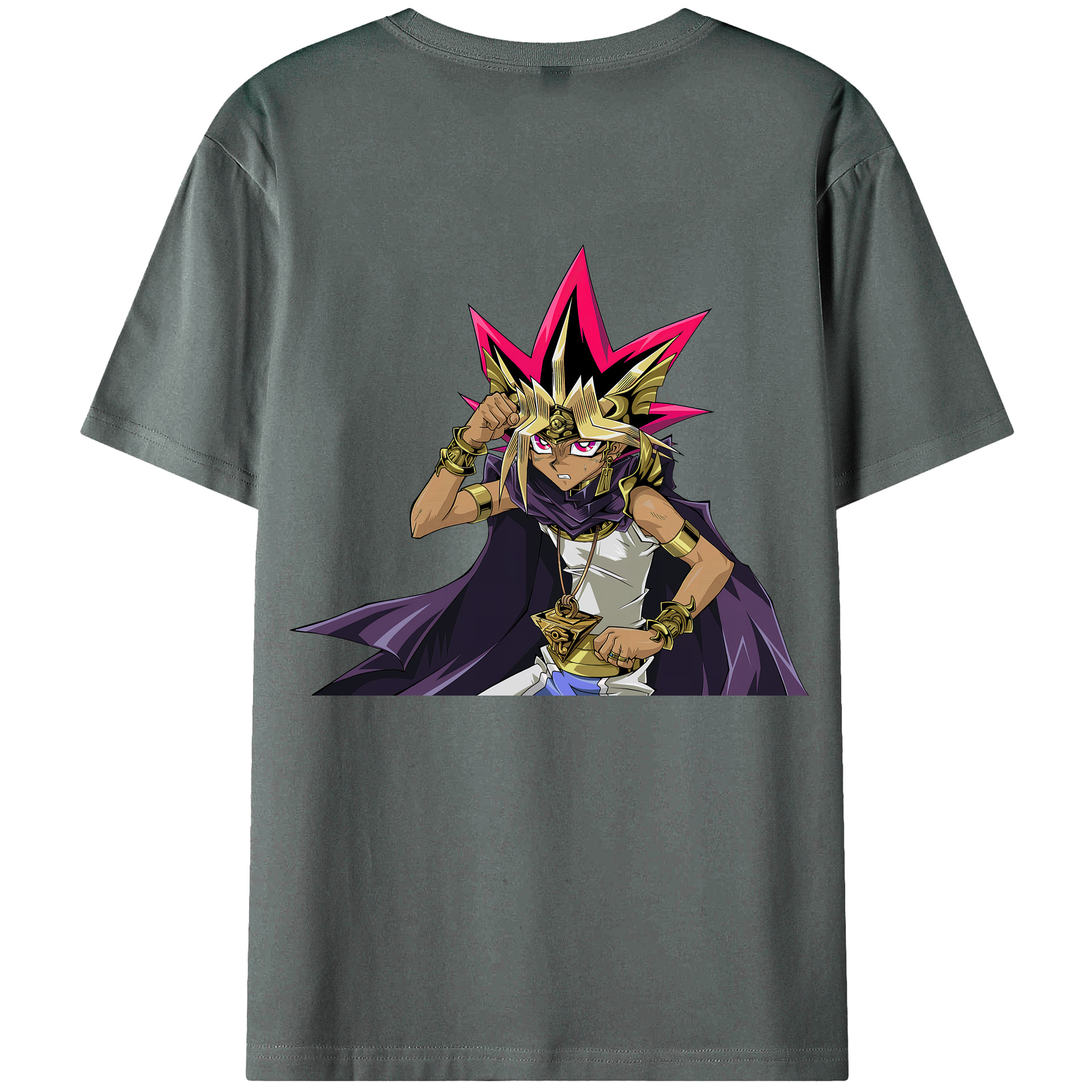 （画像用） 遊☆戯☆王 Yu-Gi-Oh! 綿100％ メンズ半袖Tシャツ（バックプリント） 通気性